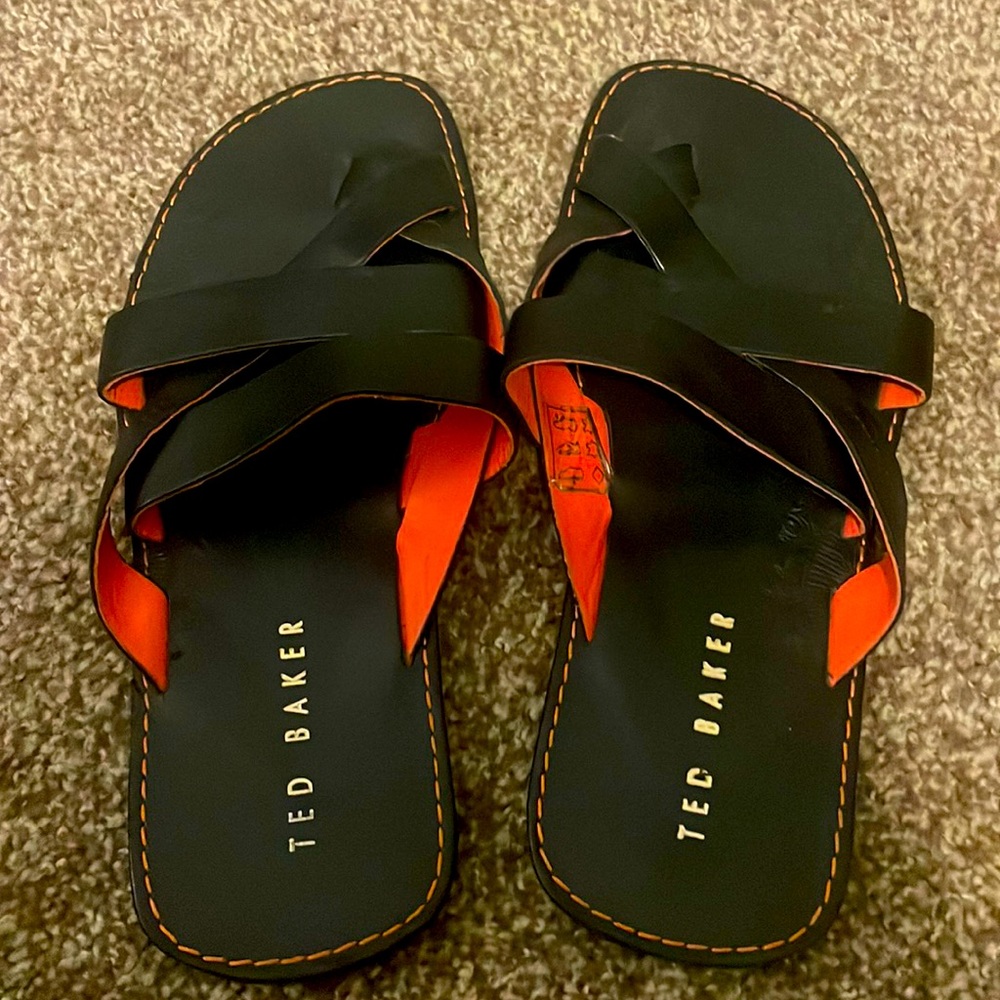 Ted Baker black leather sandals